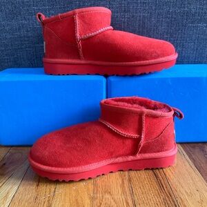 UGG Red Fluffy Interior Boots